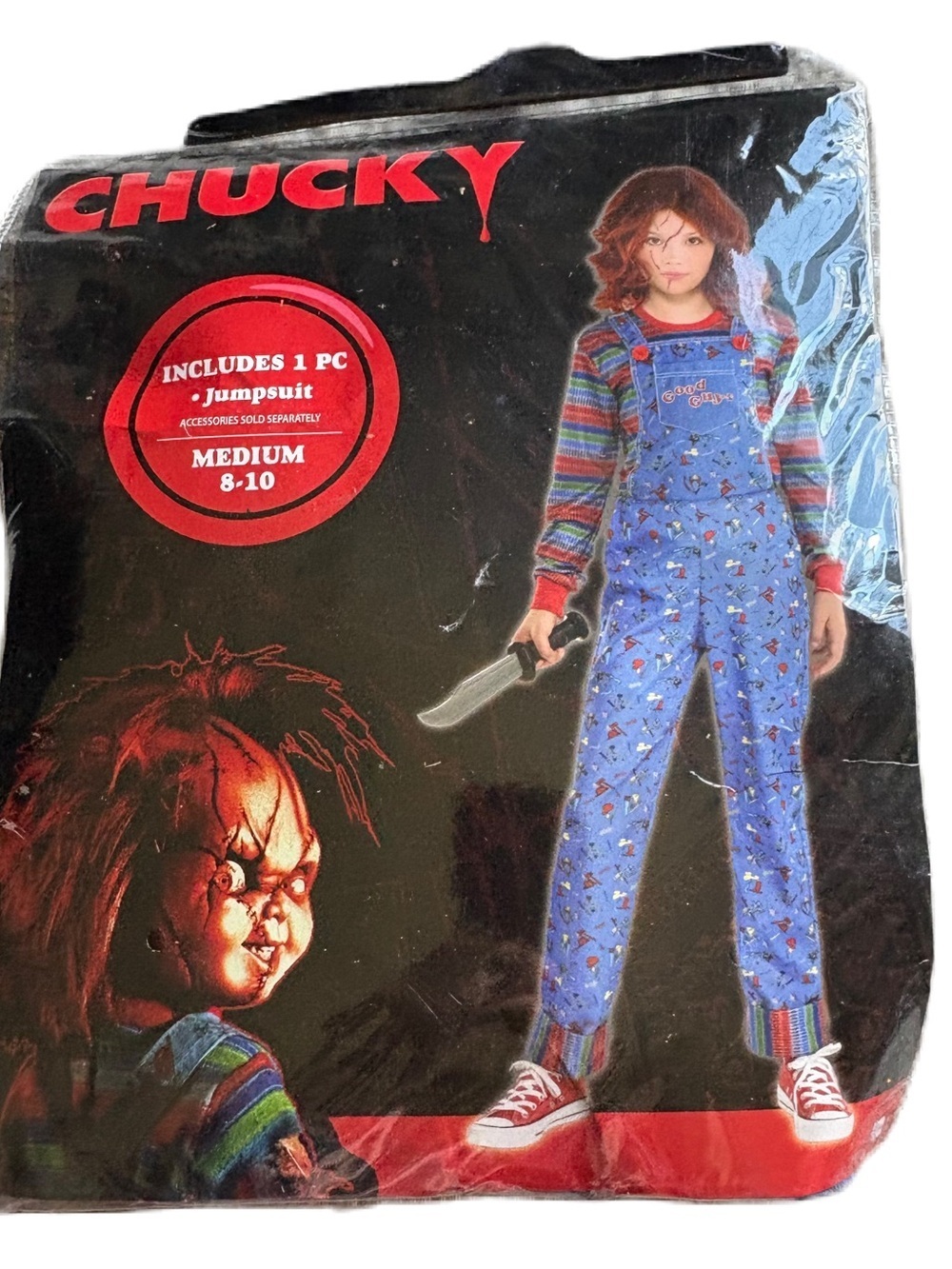 Chucky Kids Blue Overalls Jumpsuit Costume by Chucky NEW Medium 8-10